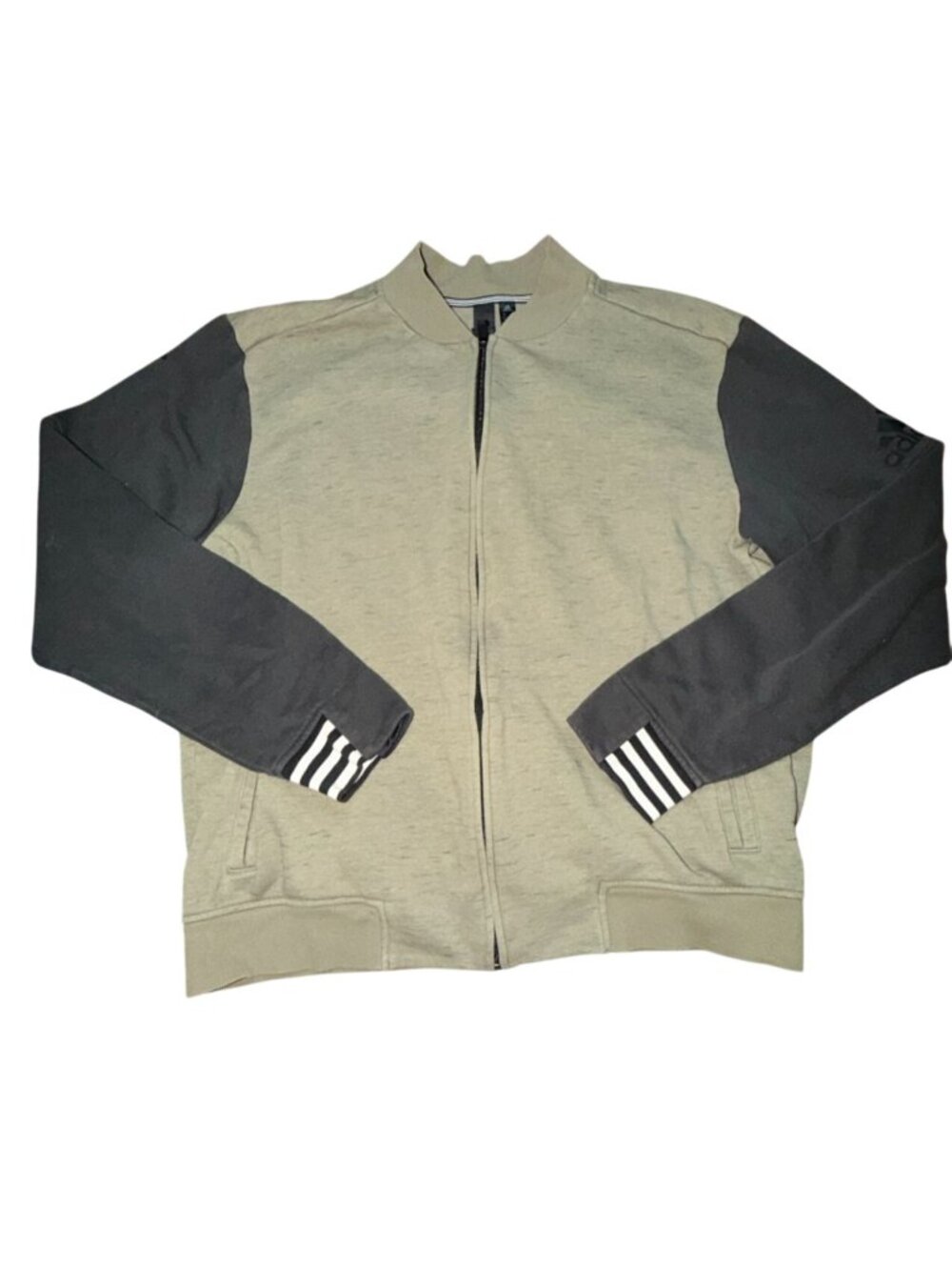 Adidas Men's Varsity Jacket-Full Zip-Green/Dk Gray-M-GUC